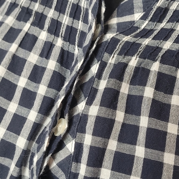 J. Crew Ruffle Classic Popover Long Sleeve Shirt in Mini Windowpane - Size 14 - Picture 9 of 16